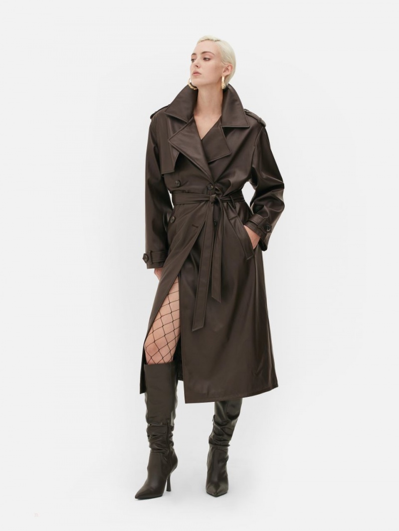 Primark Jassen Goedkoopste Rita Ora Oversized Faux Leren Trench Dames Chocola Primark Nederland